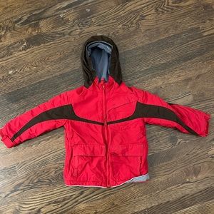 Land’s End Red Fleeced Lined Hooded Winter Jacket Coat Size 5-6 for